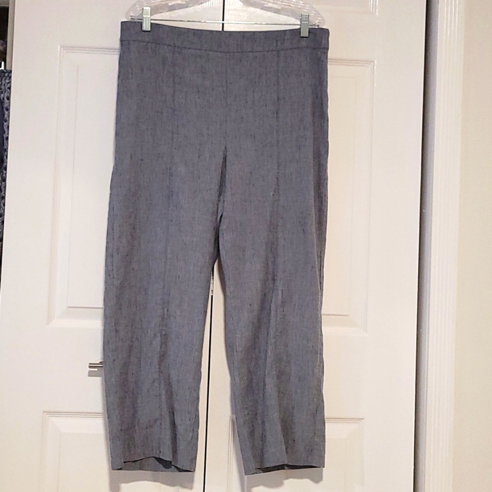 Ann Taylor blue linen ankle pant